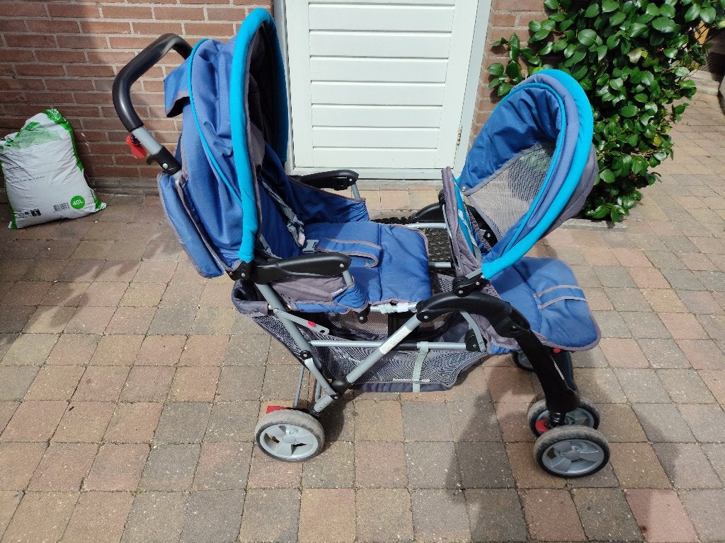 Dubbele kinderwagen - Duo kinderwagen, Kinderen en Baby's, Kinderwagens en Combinaties, Gebruikt, Ophalen, Overige merken, Duowagen