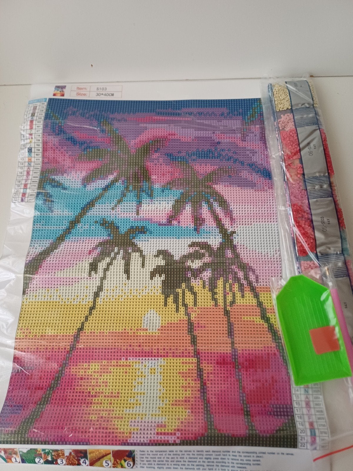 Diamond Painting Palmen 30x40cm compleet, Hobby en Vrije tijd, Knutselen, Ophalen of Verzenden, Nieuw, Knutselwerk