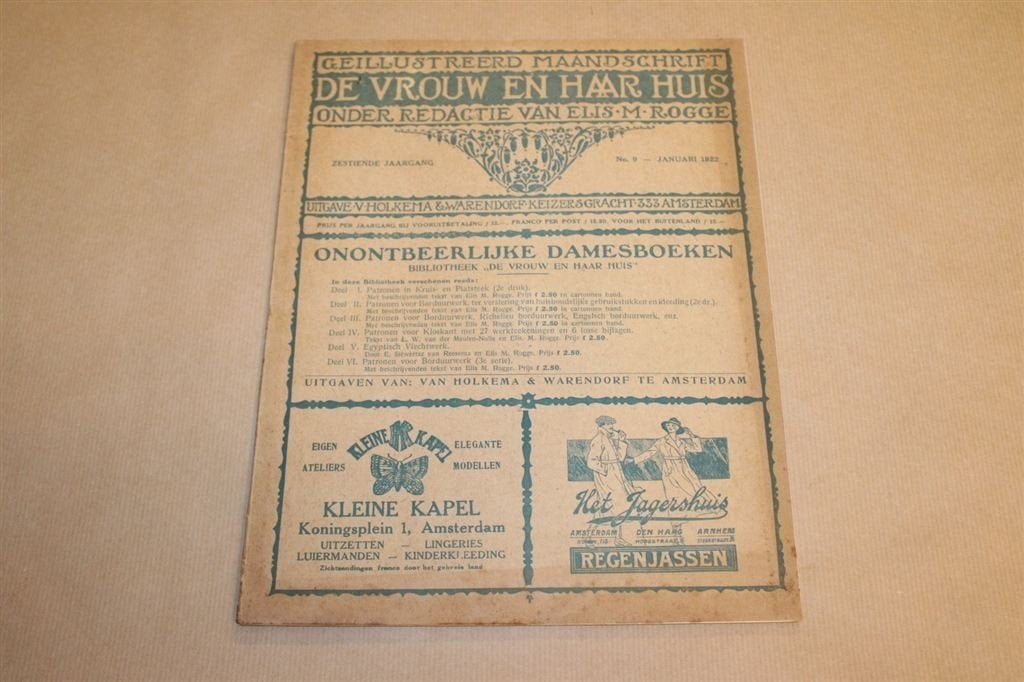 De Vrouw en haar Huis - Geïllustreerd Maandschrift 1922 !!, Ophalen of Verzenden, 1920 tot 1940, Knipsel(s)