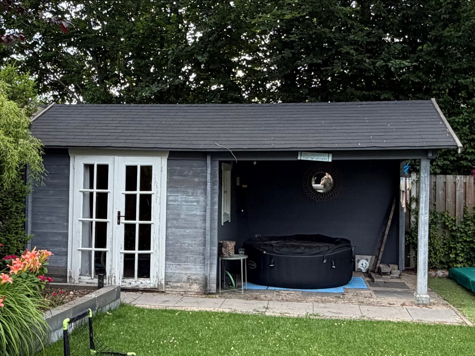 Azalp Tuinhuis 6x3m met 3x3m Tuinhuis en Overkapping, Ophalen, Tuinhuis, 1 raam, 500 cm of meer