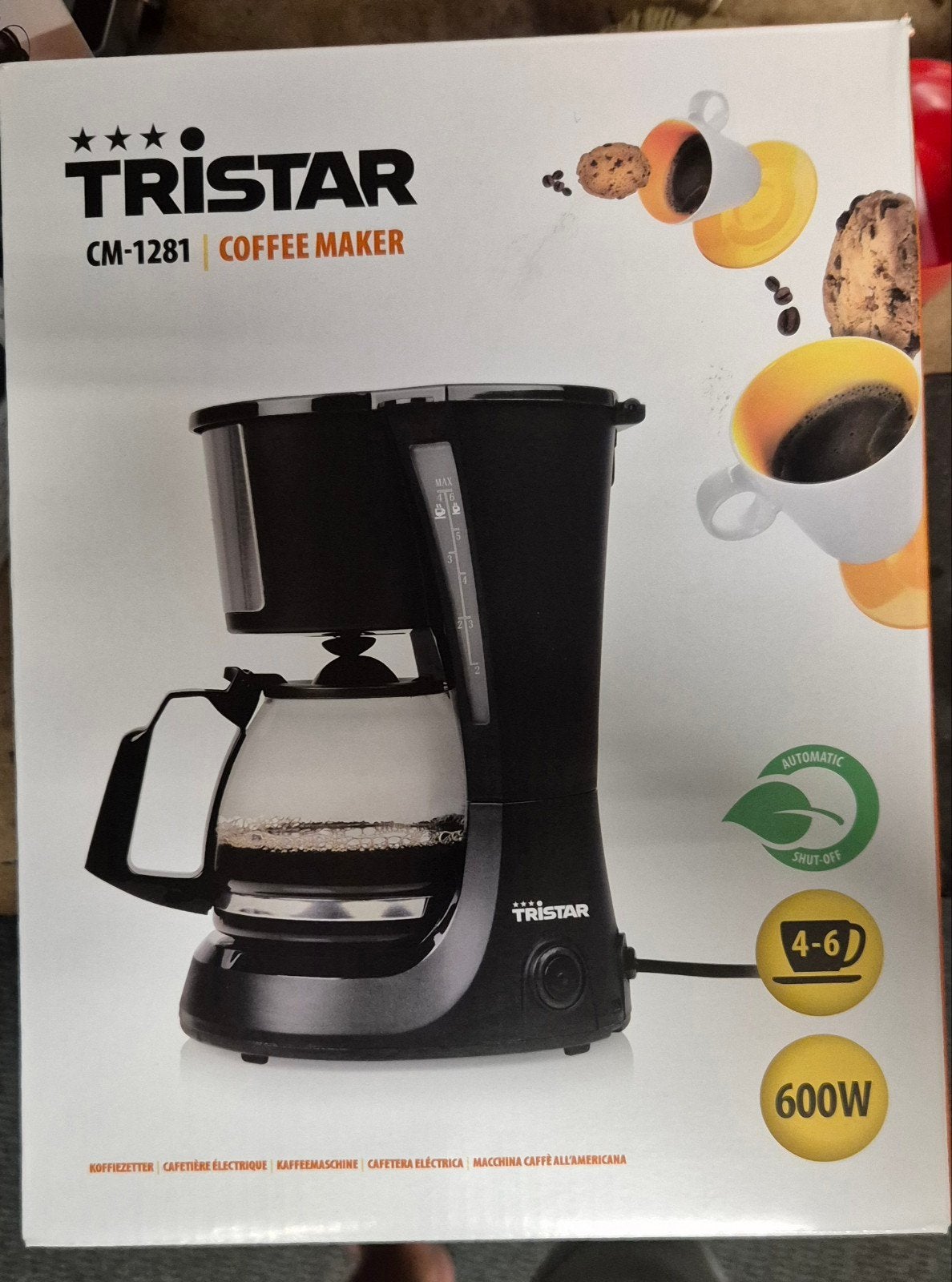 Tristar CM-1281 Koffiezetapparaat 4-6 kops - 600W, Ophalen, Zo goed als nieuw, Koffiemachine, Gemalen koffie