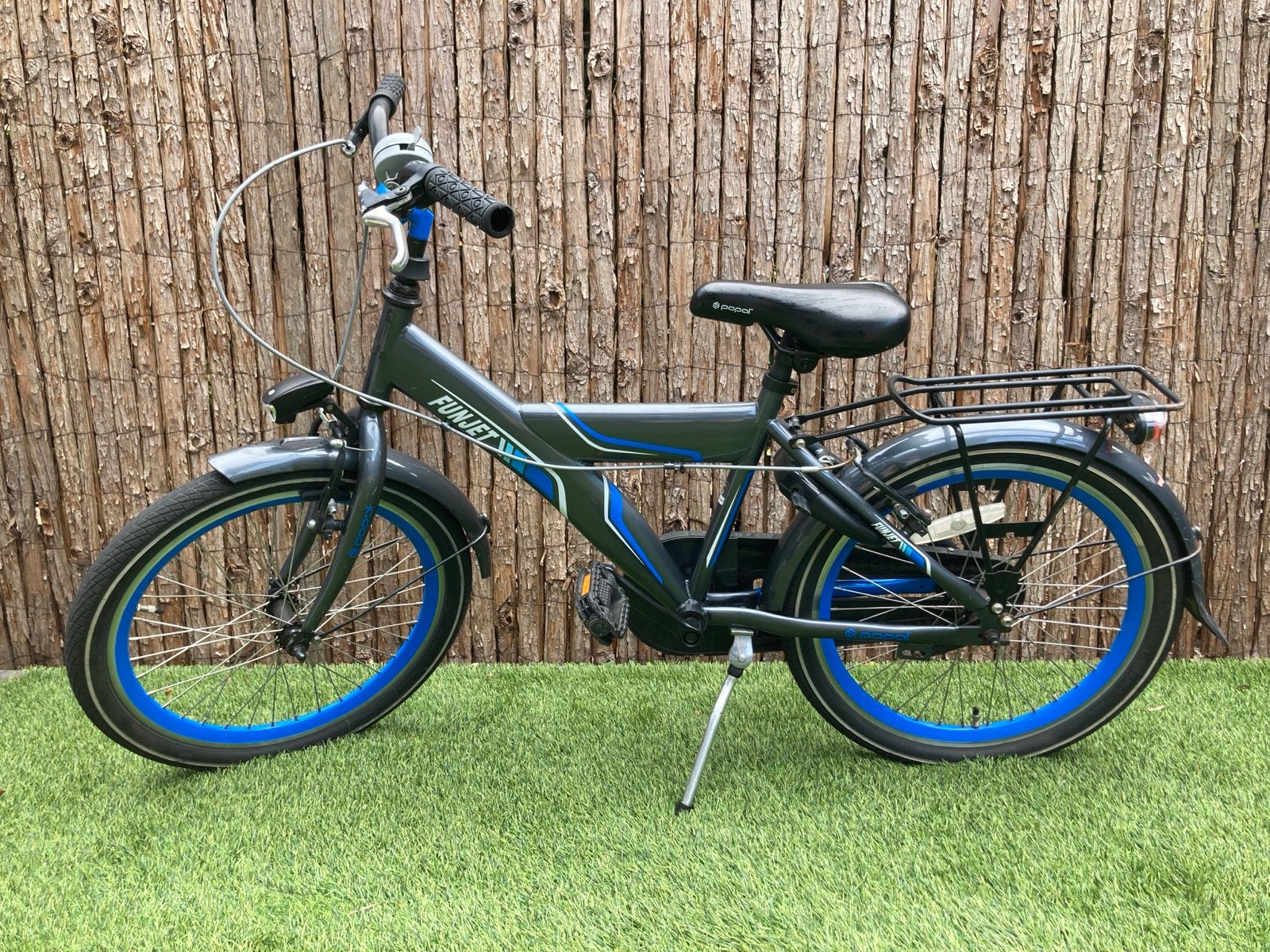 Funjet Popal kinderfiets 20 inch blauwgrijs, Fietsen en Brommers, Fietsen | Kinderfietsjes, Ophalen, Gebruikt, Velgrem, 16 tot 20 inch