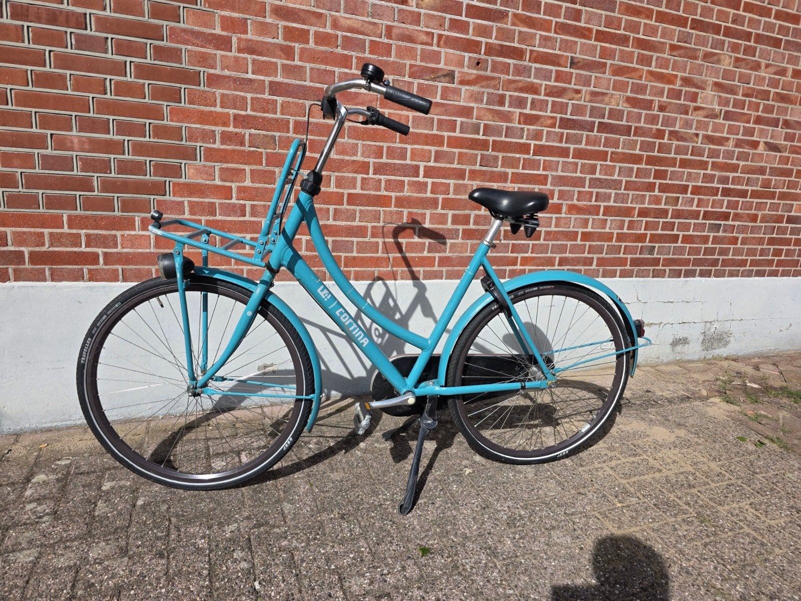 Cortina U4 danesfiets met voordrager - geen slot, Terugtraprem, Gebruikt, Versnellingen, 50 tot 53 cm
