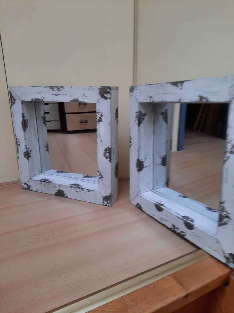 2 Spiegel schilderijen, Ophalen, Zo goed als nieuw, Rechthoekig, Minder dan 100 cm