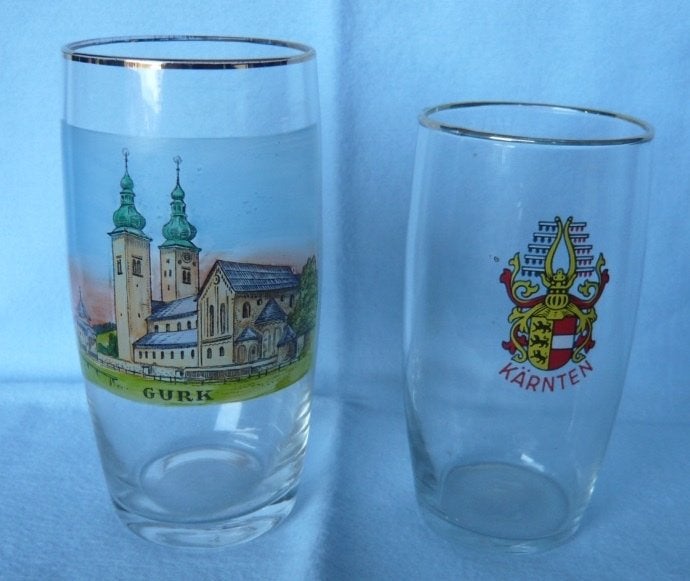 2 x oude bierglazen, Verzamelen, Ophalen of Verzenden, Gebruikt, Bierglas