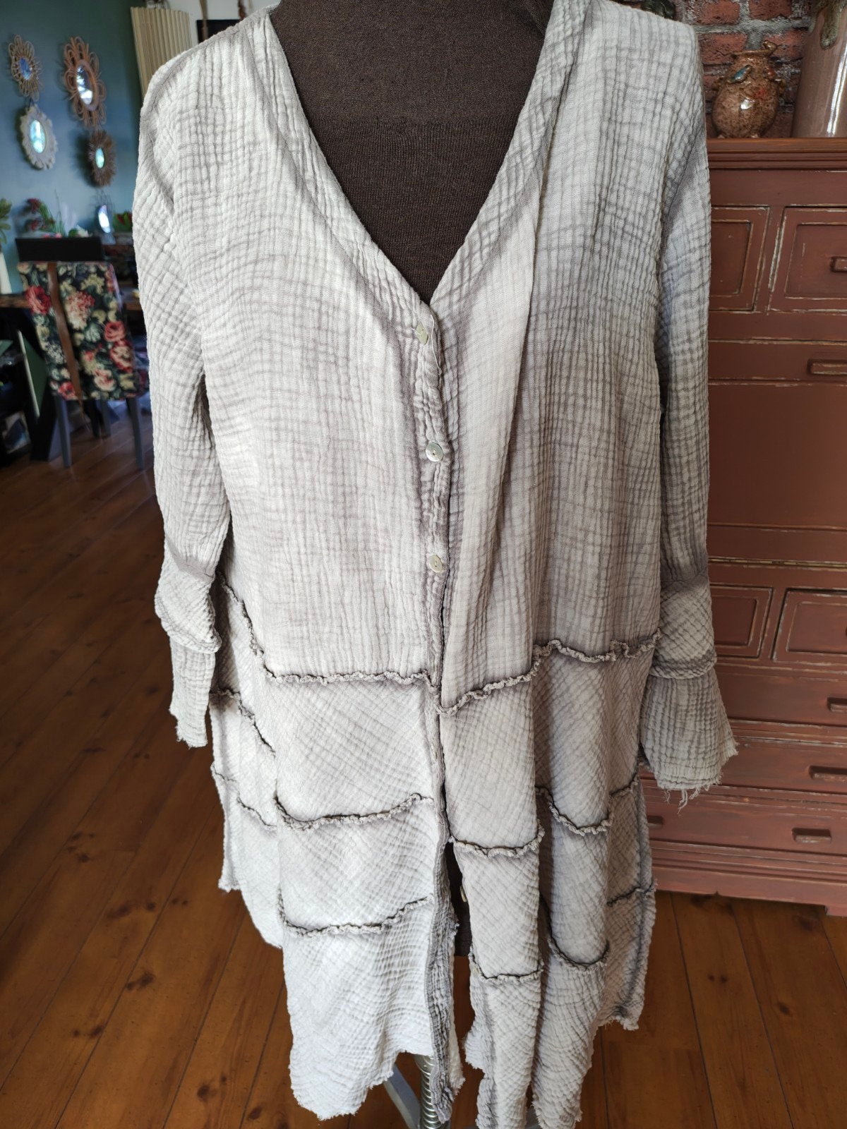 jurk maat l xl, Beige, Maat 46/48 (XL) of groter, Ophalen of Verzenden, Zo goed als nieuw