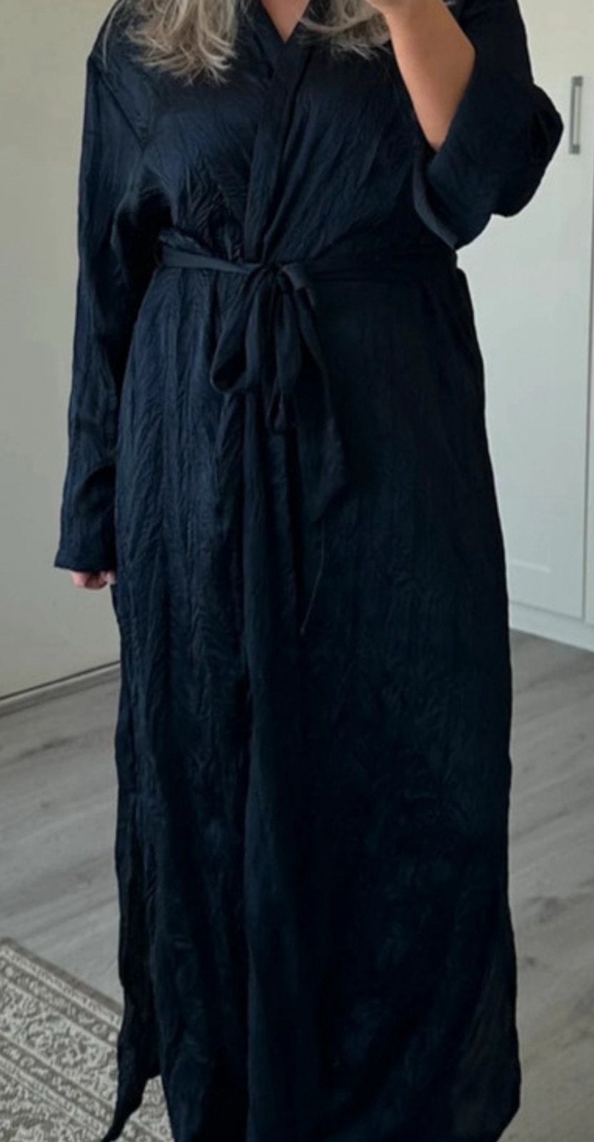 Zara marine blauwe kimono jurk met overslag en knoopsluiting, Blauw, Ophalen of Verzenden, Zo goed als nieuw, Maat 36 (S)