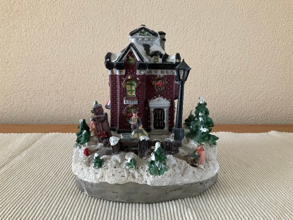 kerstdorp huisje - met verlichting - klein prijsje, Diversen, Kerst, Ophalen, Gebruikt