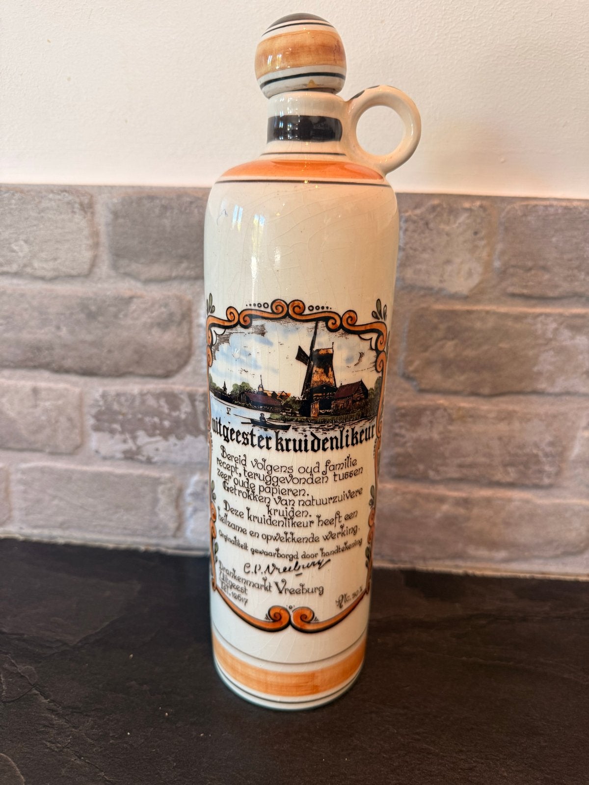 Uitgeester Kruidenlikeur Fles - Handgeschilderd, Ophalen of Verzenden