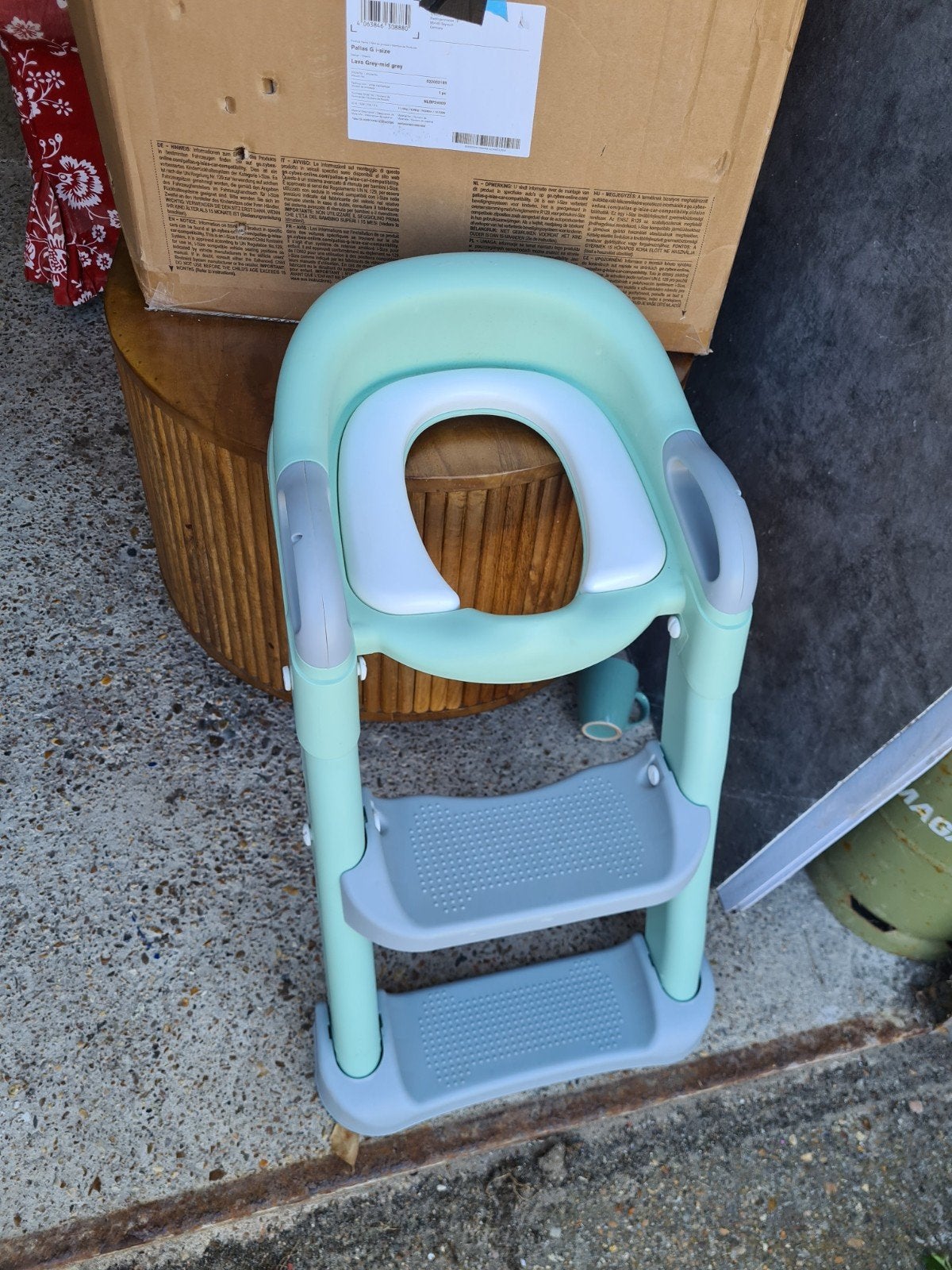 T.e.a.b. Kinder toilet trainer met trapje - mintgroen, Ophalen, Zo goed als nieuw