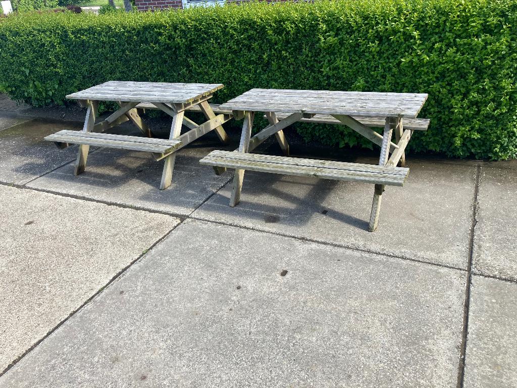 Picknicktafels, Ophalen, Gebruikt, Rechthoekig, Hout