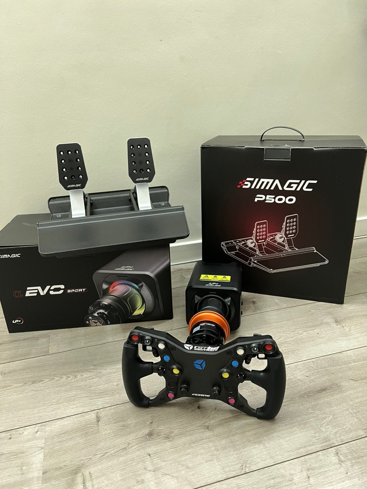 Simagic evo sport + Cube controls F core + Simagic p500, Ophalen of Verzenden, Zo goed als nieuw