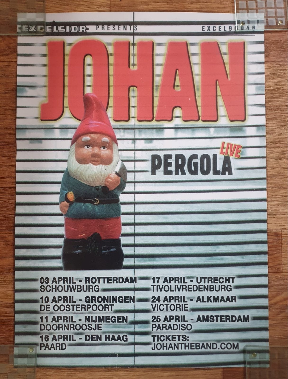 Johan Live Pergola concertposter - Excelsior Presents, Ophalen of Verzenden, A1 t/m A3, Muziek, Rechthoekig Staand