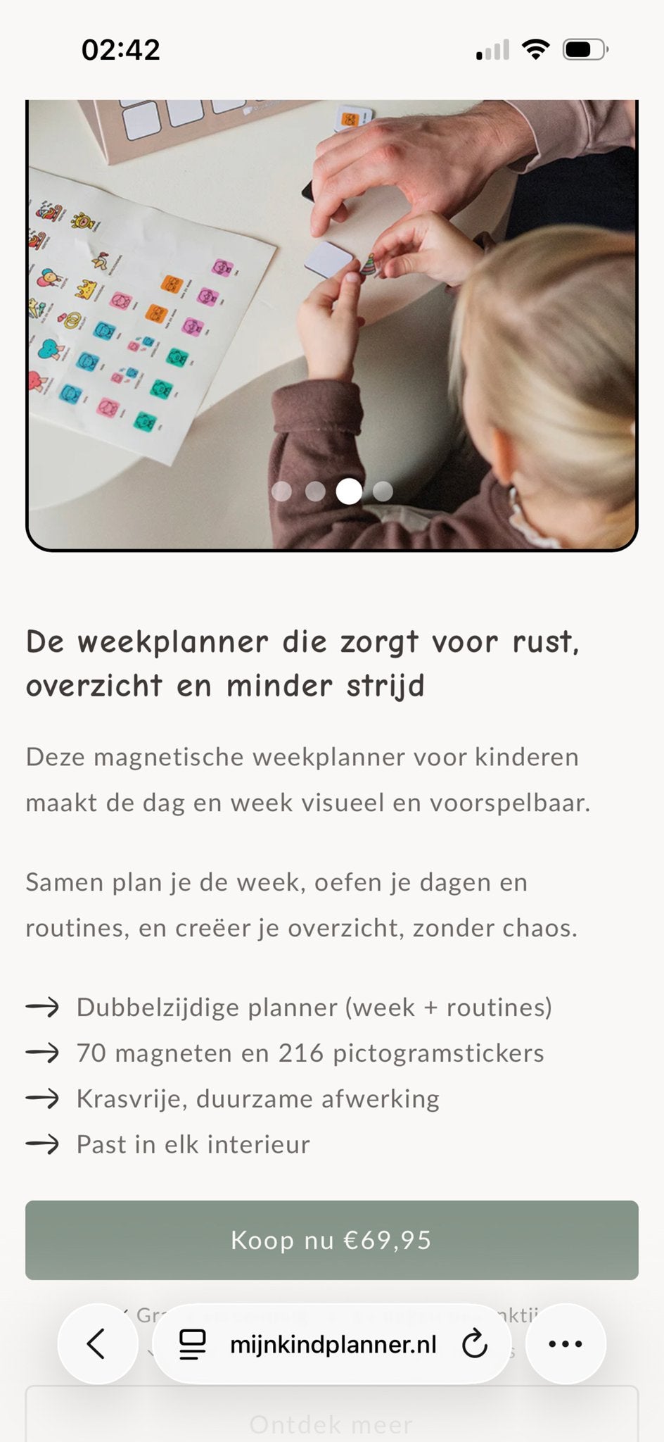 Mijn Kind Planner - Magnetische Weekplanner voor Kinderen, Ophalen, Zo goed als nieuw, Ontdekken