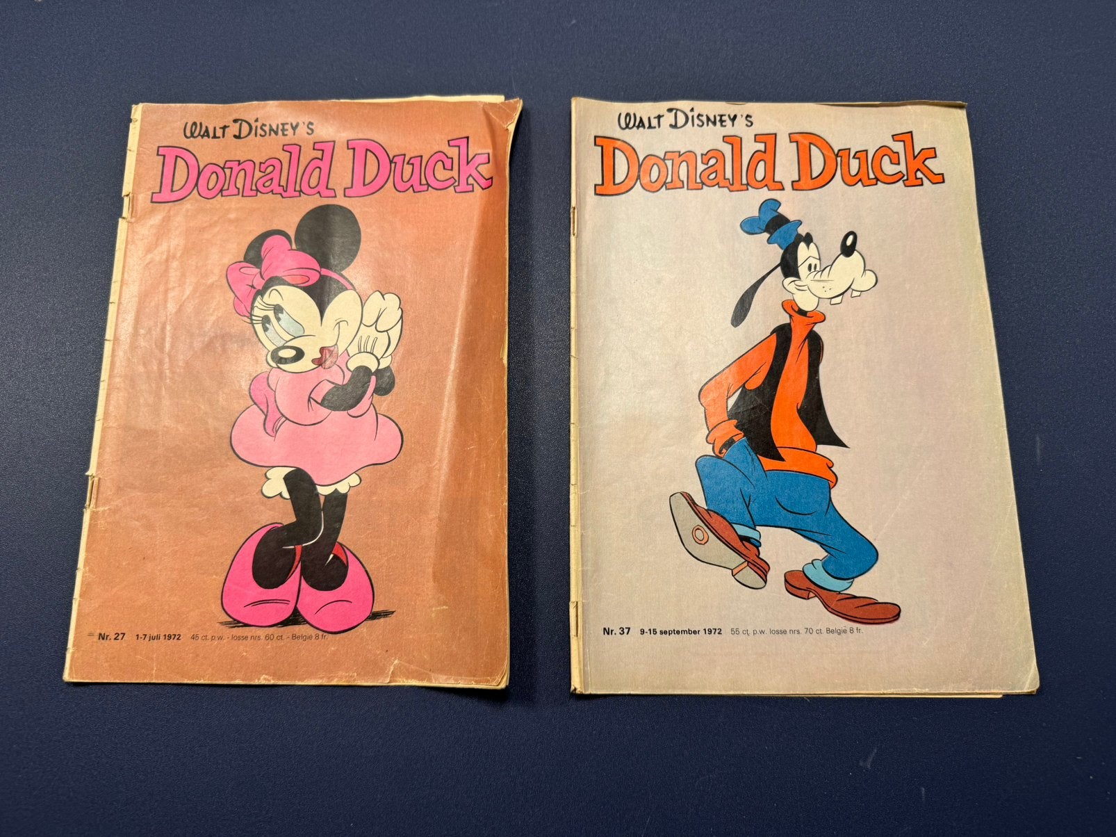 Walt disney donald duck strip weekblad 1972 nr 27 en 37, Gelezen, Europa, Ophalen of Verzenden, Meerdere comics