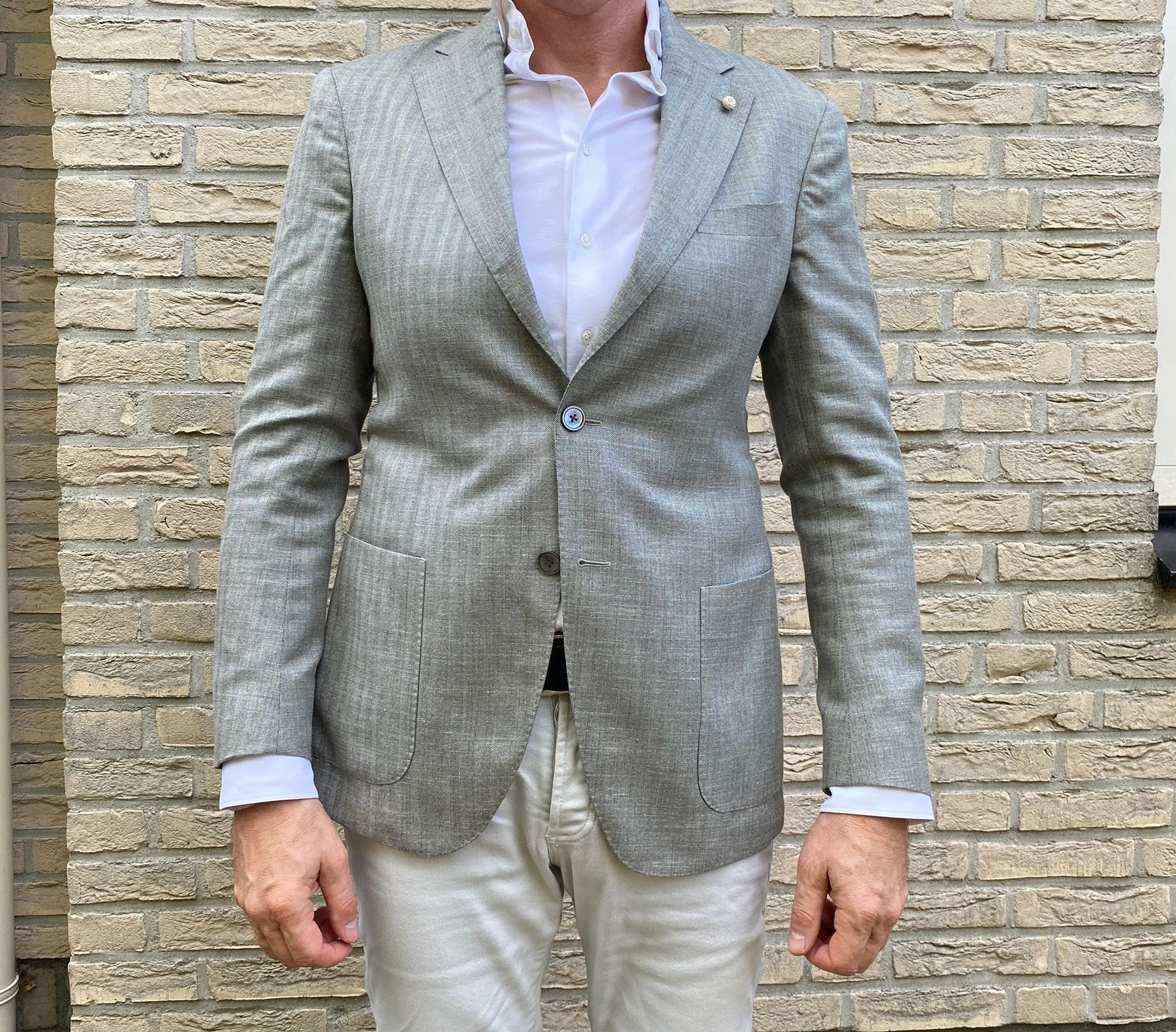 Colbert Luigi Bianchi Mantova Sartoria wol/zijde mt 50 zgan, Kleding | Heren, Verzenden, Zo goed als nieuw, Maat 48/50 (M)