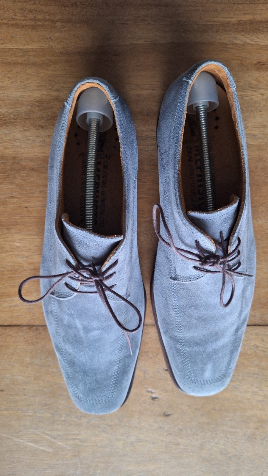 Floris van Bommel veterschoenen, grijsblauw suède, maat 44, Kleding | Heren, Schoenen, Blauw, Floris van Bommel, Ophalen of Verzenden