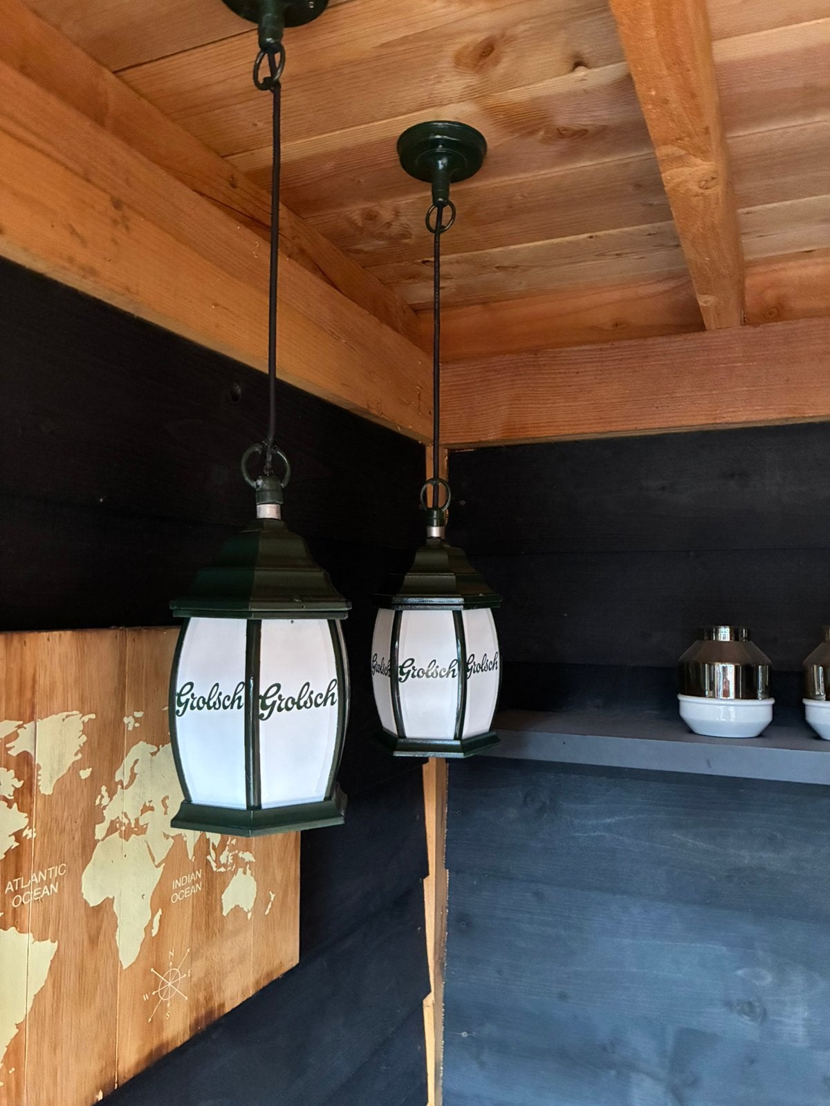Prachtige Grolsch wandlamp hanglamp leuk voor bij mancave, Ophalen, Zo goed als nieuw
