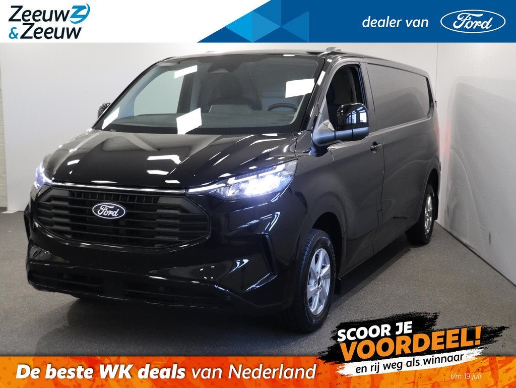Ford Transit Custom 300 2.0 L2H1 Limited Leveren uit VOORRAA, Auto's, Bestelauto's, Bedrijf, Te koop, ABS, Achteruitrijcamera