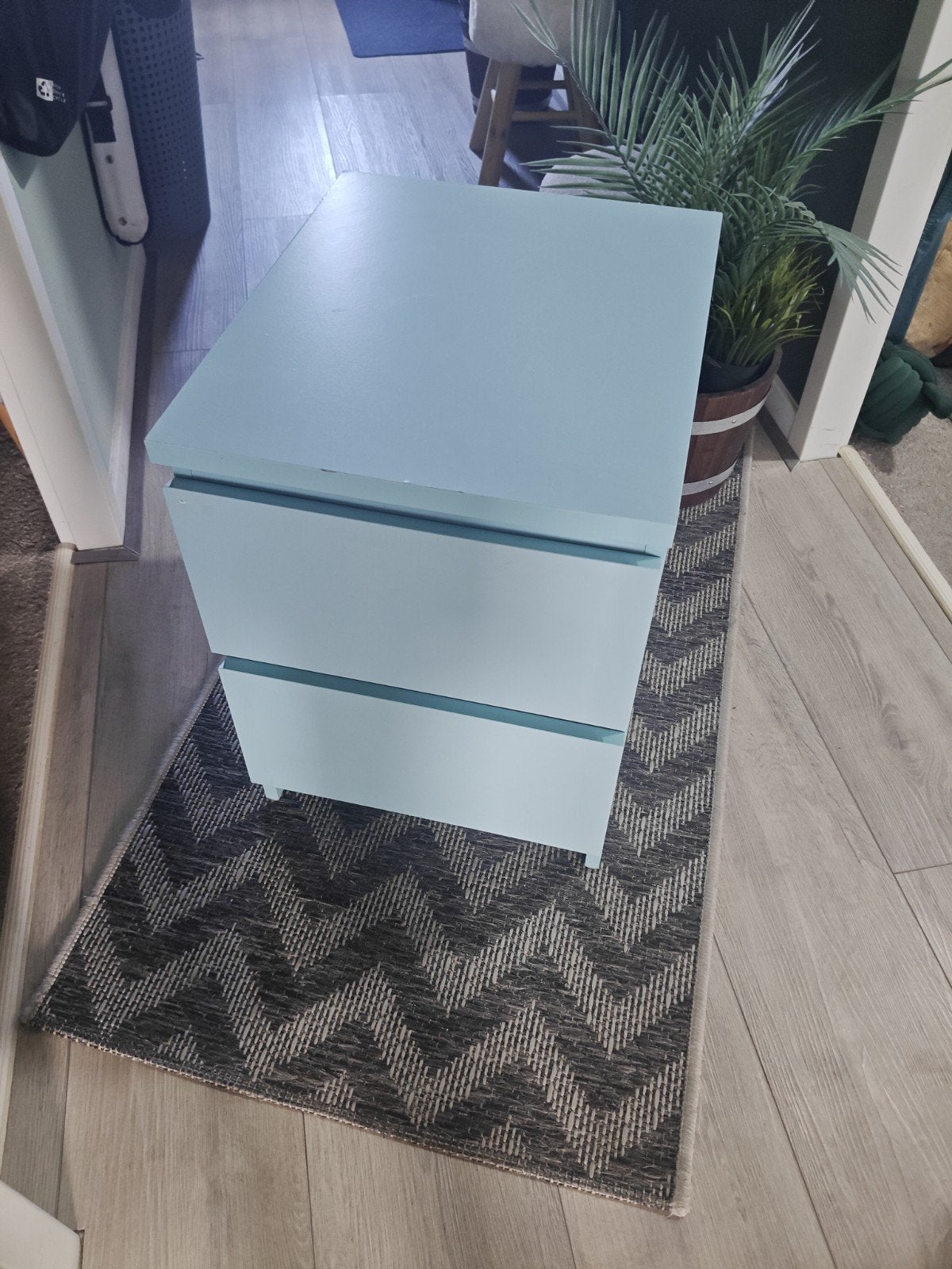 Ikea ladekast met 2 lades - Lichtblauw, Minder dan 50 cm, Gebruikt, Modern, functioneel, 1 of 2 laden