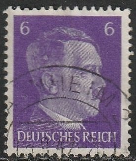 Rijk 1941 785a Hitler 6p blauwviolet, Gest, Ophalen of Verzenden, Overige periodes, Gestempeld