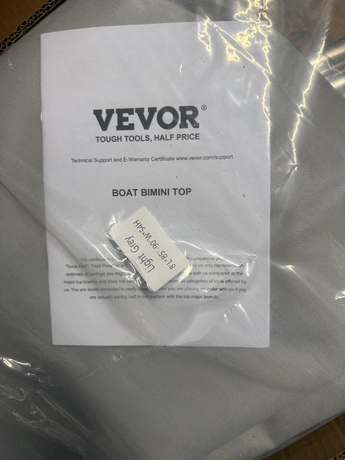 Bimini Top Bootkap met Afneembare Zijwanden- Grijs | VEVOR, Ophalen, Nieuw, Overige typen