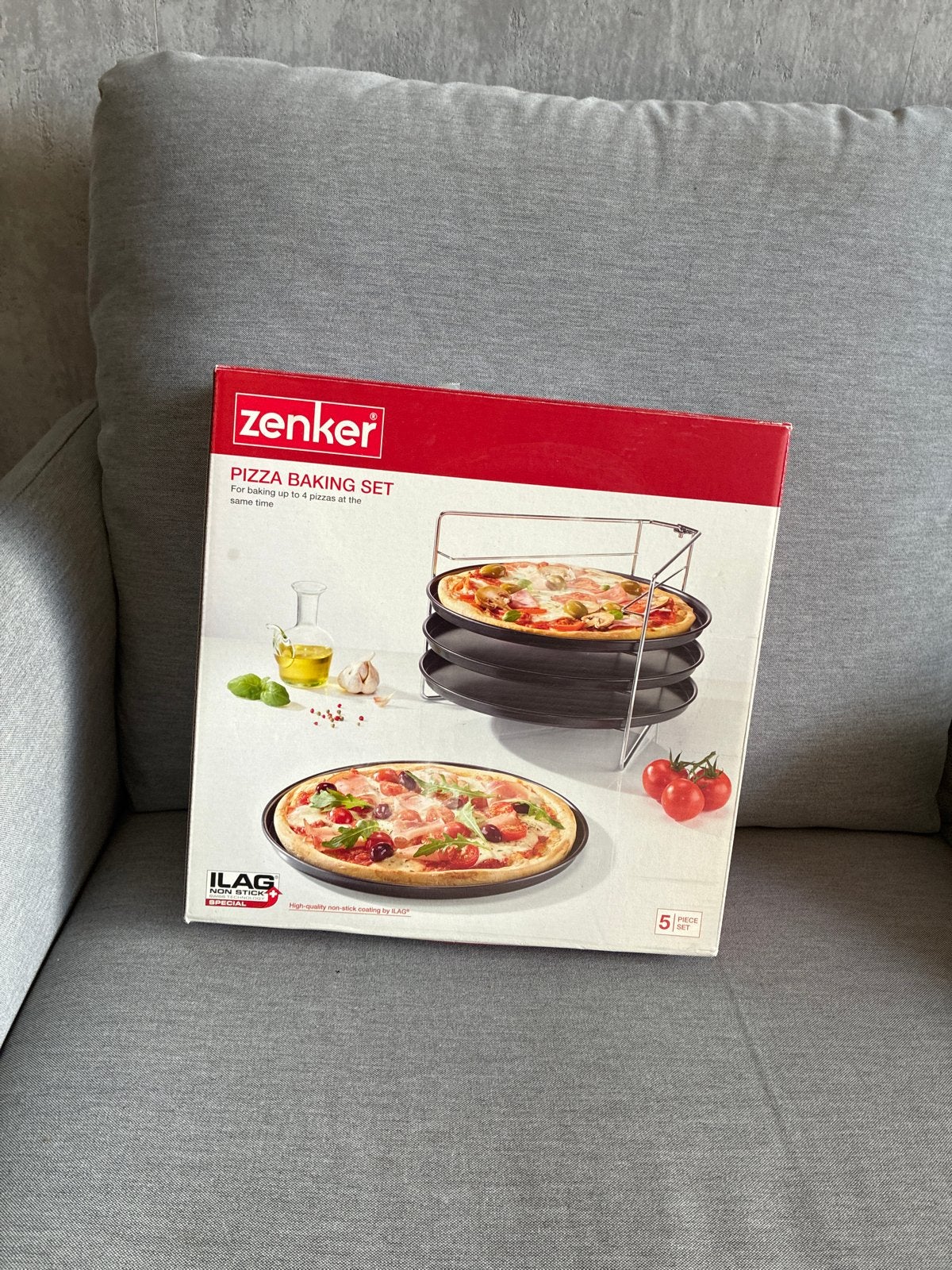 Zenker Pizzabakset - Bak tot 4 pizza's tegelijk!, Overige typen, Nieuw, Ophalen of Verzenden, Zwart