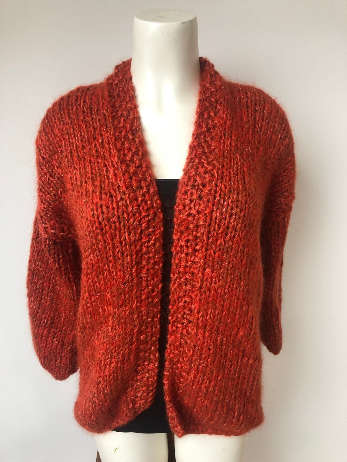 Kiro by kim oranje openvallend wollig oversized vest, Maat 42/44 (L), Nieuw, Oranje, Ophalen of Verzenden