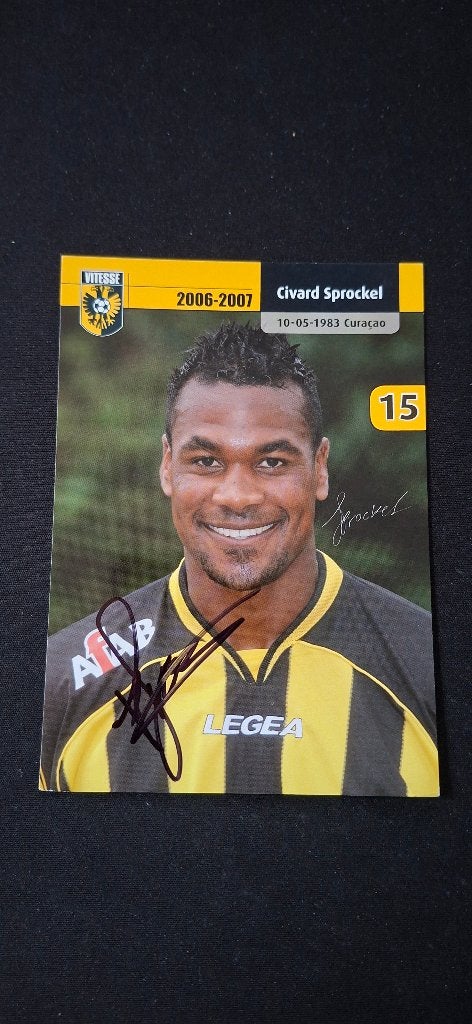 Spelerskaart met handtekening; Civard Sprockel # Vitesse, Verzamelen, Ophalen of Verzenden, Nieuw, Vitesse, Spelerskaart