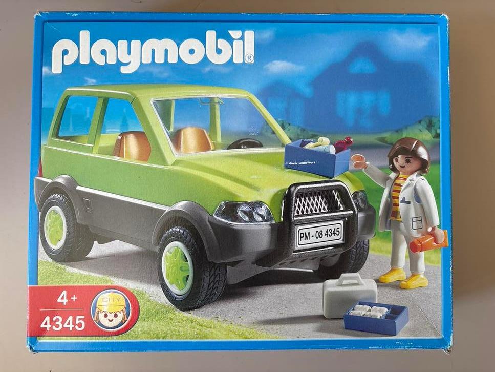 Playmobil 4345 Dierenarts Auto Compleet met Doos, Ophalen of Verzenden, Zo goed als nieuw, Complete set