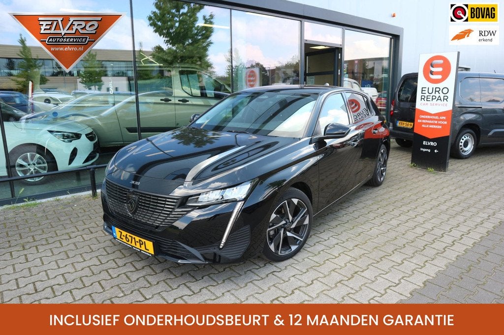 Peugeot 308 1.2 PureTech Allure Pack 130PK LEDER CAMERA KEYL, Auto's, 12 maanden, Gebruikt, 1199 cc, Zwart