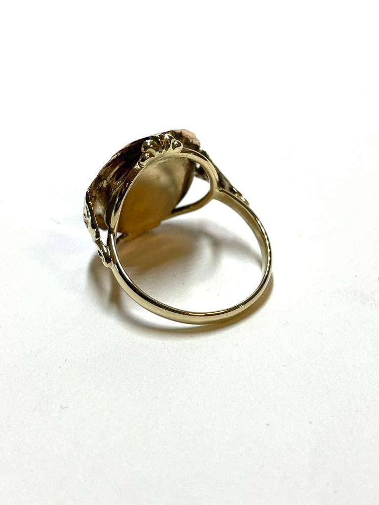 14k gouden ring met een carneool, -, -, Ophalen of Verzenden, Zo goed als nieuw