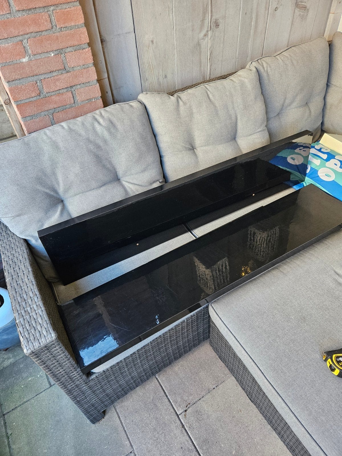 GRATIS IKEA LACK wandplank - Zwart hoogglans en wit, Ophalen, Gebruikt