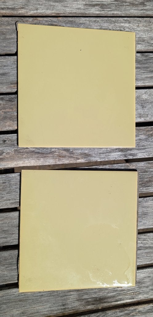 Vintage groende keramische wandtegels, Ophalen, Gebruikt, Minder dan 20 cm, Minder dan 20 cm