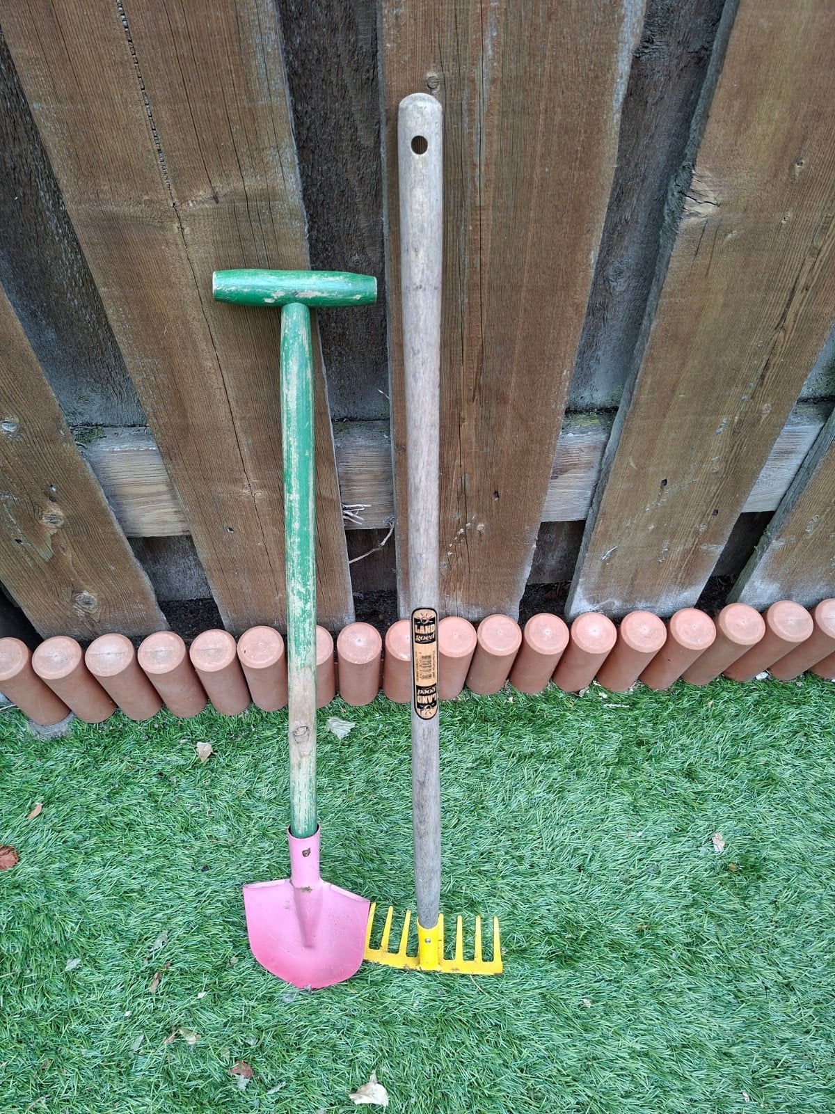 Tuingereedschap kind, schop en hark, Ophalen, Gebruikt, Hark