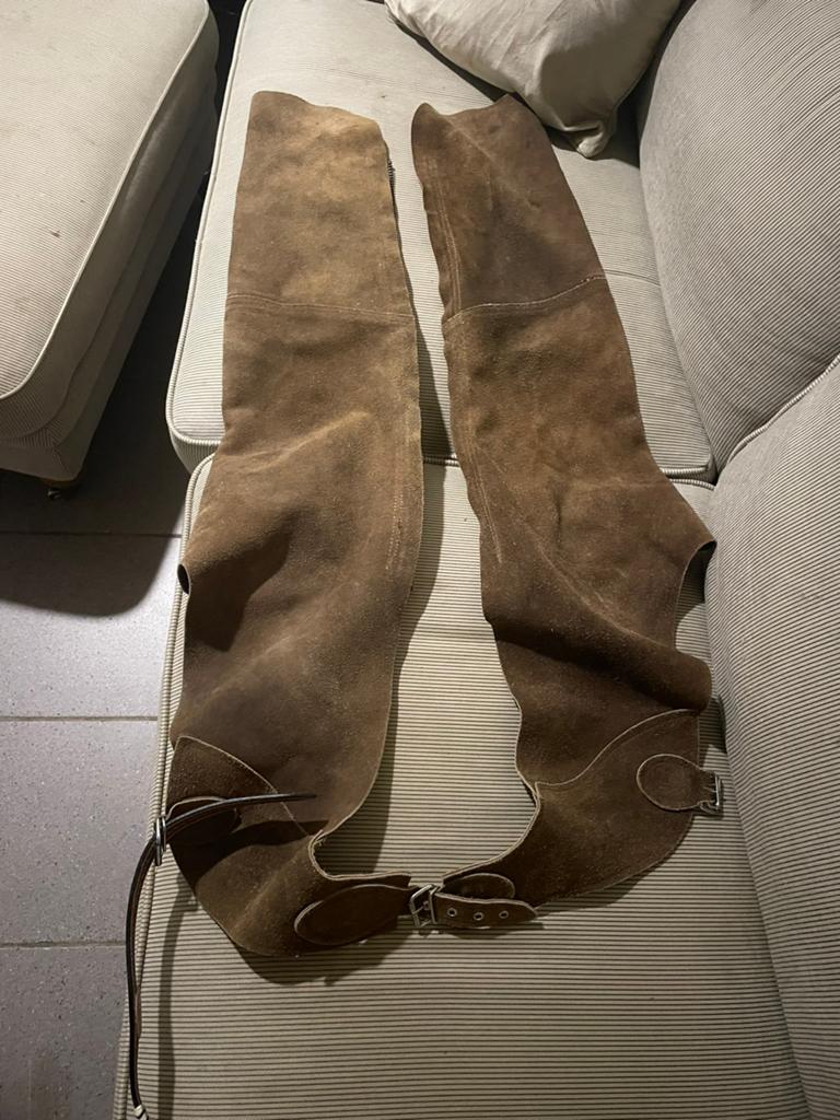 Nette chaps lichtbruin leer maat S, Ophalen of Verzenden, Zo goed als nieuw, Western