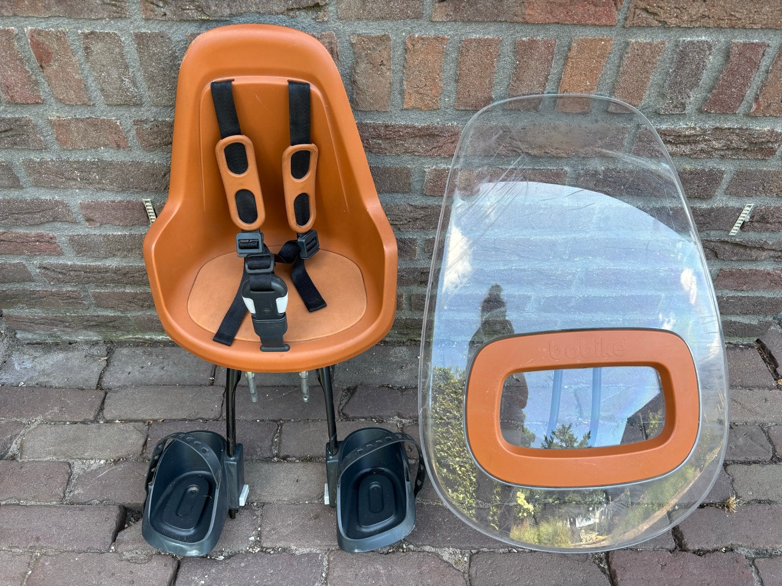 Bobike fietsstoeltje voor met windscherm, Ophalen, Voorzitje, 0 t/m 13 kg, Gebruikt