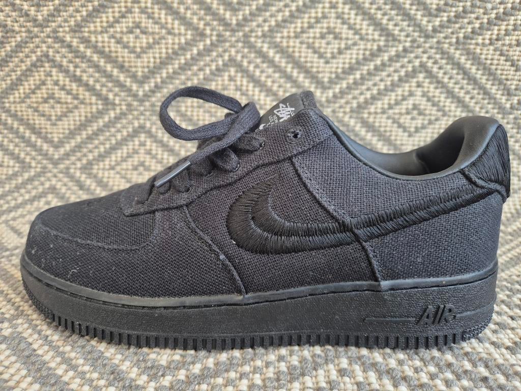 Nike Air Force 1 Low Stussy Black 43, Zwart, Nike, Ophalen of Verzenden, Sneakers of Gympen