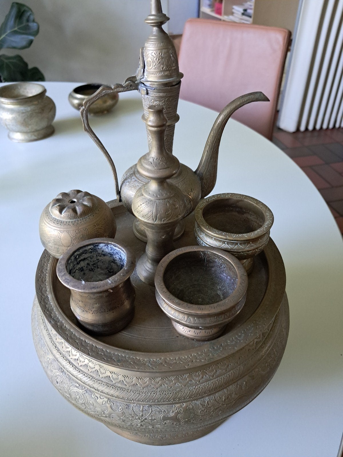 Traditioneel indisch sirih stel van koper, Antiek en Kunst, Ophalen of Verzenden
