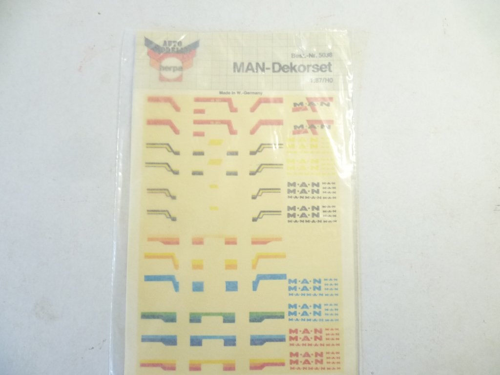Herpa 5038 transfers MAN Dekorset voor Herpa 1:87 modelauto, Hobby en Vrije tijd, Modelauto's | 1:87, Ophalen of Verzenden, Overige typen