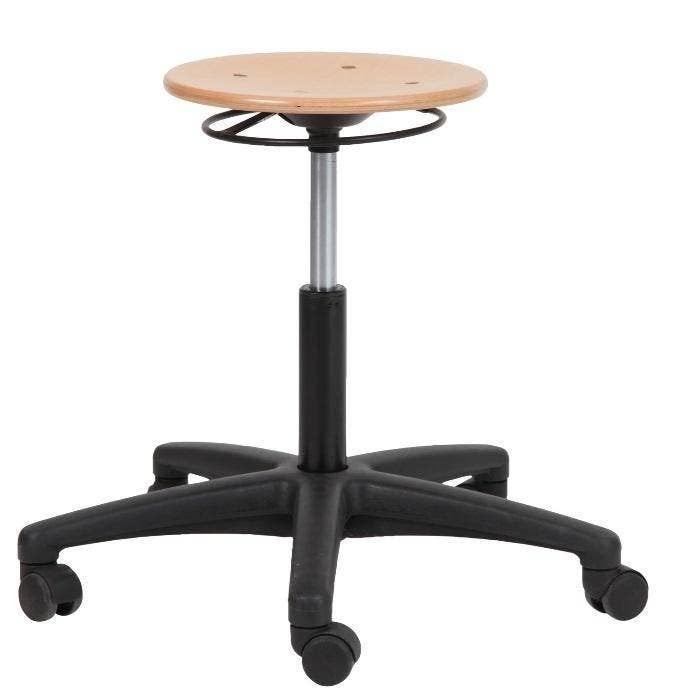 Lage werkkruk Workface, Model 7821, Blank beuken, Zwart, Ophalen of Verzenden, In hoogte verstelbaar, Nieuw, Hout