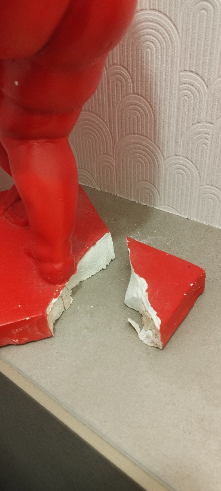 Gipsen Tweeling Beeld - Rood Geschilderd, Ophalen, Groep mensen, Gips, Rood