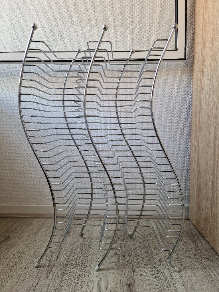Vintage cd rek uit de jaren 90 chroom, Huis en Inrichting, Woonaccessoires | Cd- en Dvd-rekken, Ophalen, Zo goed als nieuw, Metaal