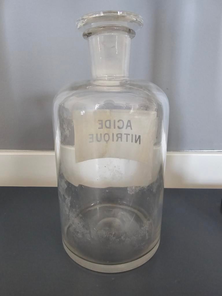 Antiek zeer grote Apothekersfles Salpeterzuur ACIDE NITRIQU, Ophalen of Verzenden
