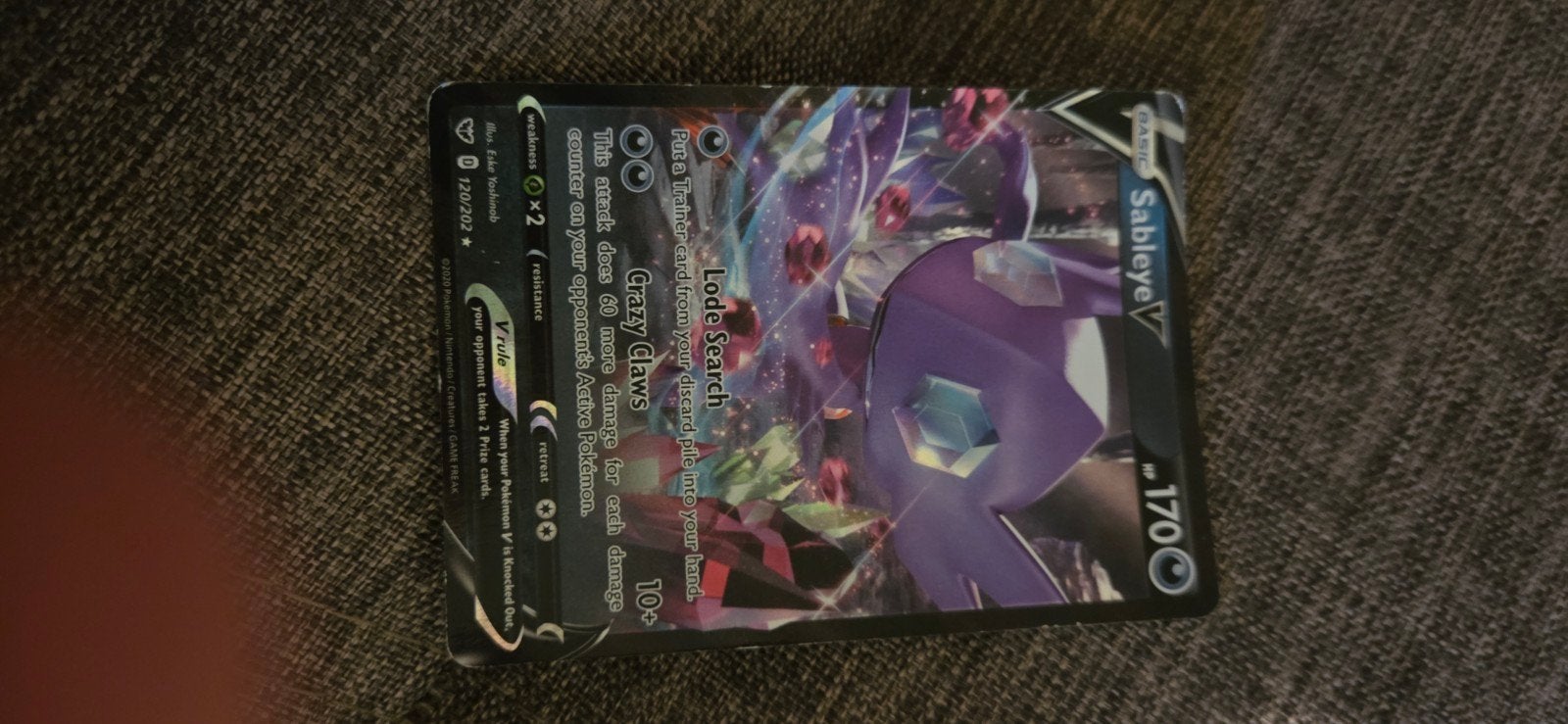 Sableye V Pokémonkaart - Zo goed als nieuw, Ophalen of Verzenden, Zo goed als nieuw, Losse kaart