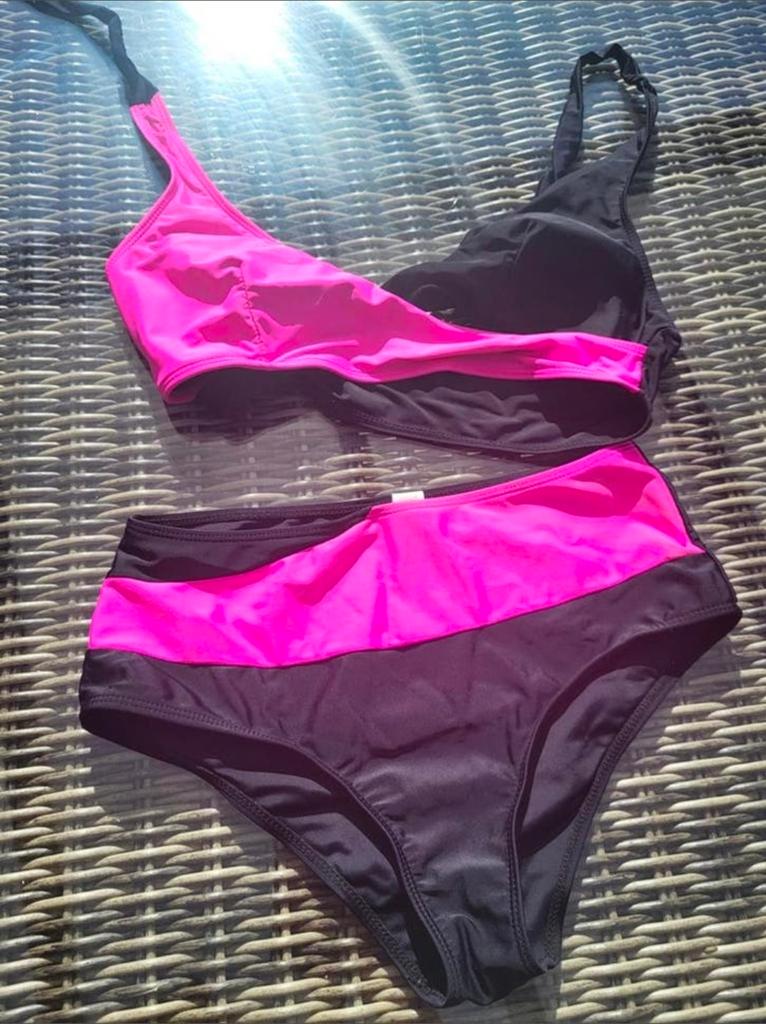 Zwart met roze bikini - Maat L, Ophalen, Zo goed als nieuw, Zwart, Bikini