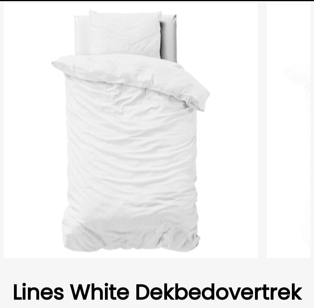 Exclusive Lines White Dekbedovertrek 140x200/220 cm, Wit, Nieuw, Ophalen of Verzenden, Wasbaar