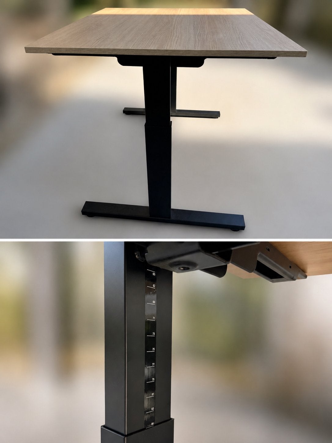 Presto RT zit-sta bureau 120x80 cm – verstelbaar eiken/ hout, Ophalen, In hoogte verstelbaar, Zo goed als nieuw