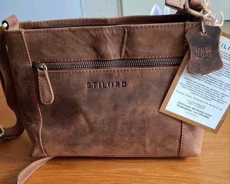 Stilord damestas 100%echt Rundleer, Sieraden, Tassen en Uiterlijk, Tassen | Schoudertassen, Overige merken, Bruin, Nieuw, Ophalen of Verzenden
