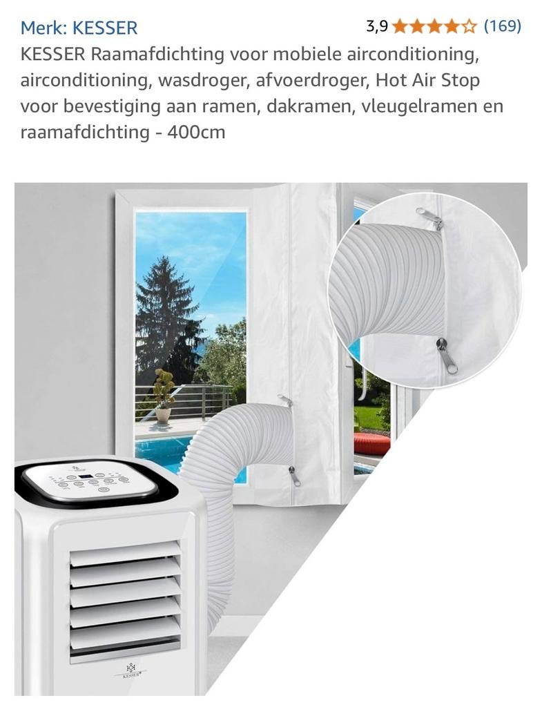 KESSER Raamafdichting voor mobiele airconditioning - 400cm, Witgoed en Apparatuur, Airco's, Nieuw, Ophalen of Verzenden